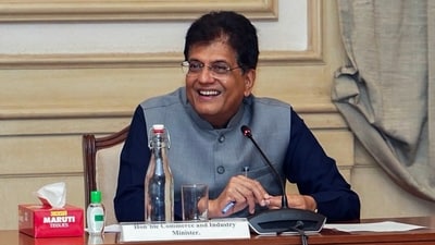Union Minister of Commerce and Industry Piyush Goyal, during a meeting in Mumbai. (PiyushGoyal/X) Union Minister of Commerce and Industry Piyush Goyal, during a meeting in Mumbai. (PiyushGoyal/X)