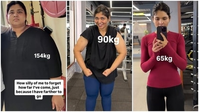 During her transformation journey, Pranjal lost approximately 89 kg; she went from weighing 154 kg to 65 kg. During her transformation journey, Pranjal lost approximately 89 kg; she went from weighing 154 kg to 65 kg.