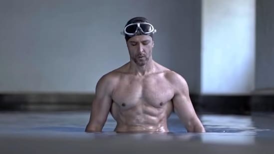 Hrithik Roshan flaunted his toned physique in the new video.