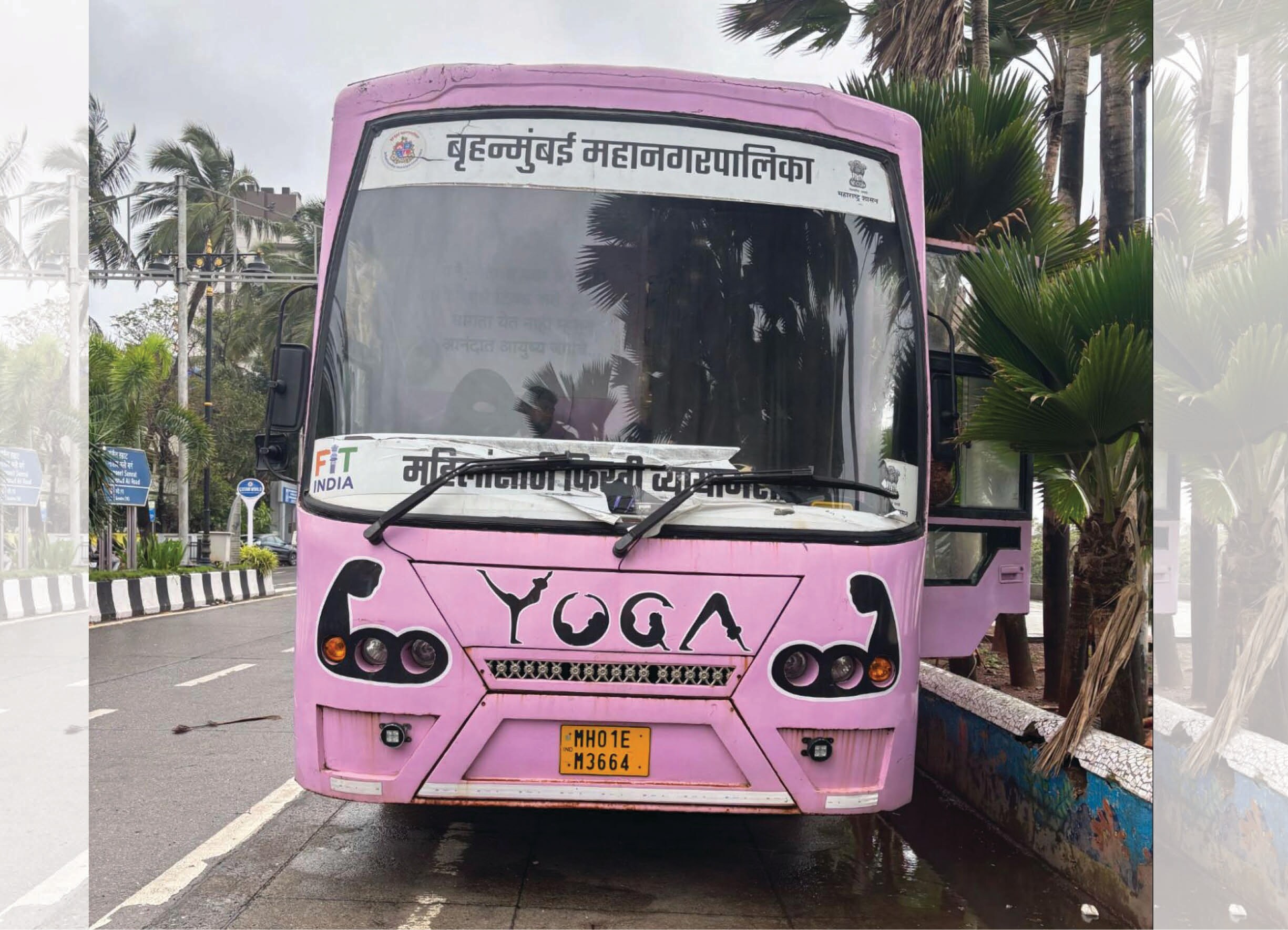 Across India, graphic design extends to buses, even human bodies are worked into the text. Across India, graphic design extends to buses, even human bodies are worked into the text.