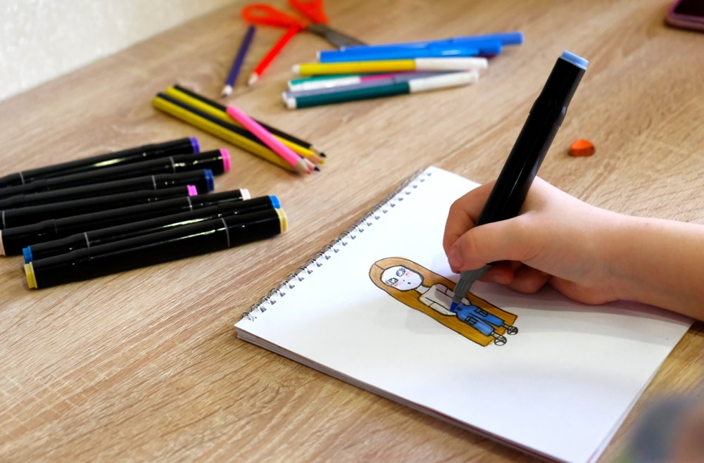 Pack sketch books to keep children engaged. (Shutterstock) Pack sketch books to keep children engaged. (Shutterstock)