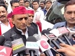 Akhilesh Yadav talking to mediapersons in Etawah on Saturday. (HT PHOTO) Akhilesh Yadav talking to mediapersons in Etawah on Saturday. (HT PHOTO)