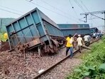 Workers at the site as restoration work underway after over 20 wagons of a goods train derailed near Chandil station of Adra Railway Division, in Seraikela Kharsawan district of Jharkhand, Saturday, Aug. 9, 2025. Workers at the site as restoration work underway after over 20 wagons of a goods train derailed near Chandil station of Adra Railway Division, in Seraikela Kharsawan district of Jharkhand, Saturday, Aug. 9, 2025.