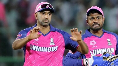Rajasthan Royals' captain Sanju Samson along with teammates Ashwin and Chahal (ANI) Rajasthan Royals' captain Sanju Samson along with teammates Ashwin and Chahal (ANI)