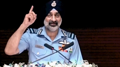 Chief of the Air Staff Air Chief Marshal AP Singh addresses the 16th edition of the Air Chief Marshal LM Katre Memorial Lecture, in Bengaluru. (PTI) Chief of the Air Staff Air Chief Marshal AP Singh addresses the 16th edition of the Air Chief Marshal LM Katre Memorial Lecture, in Bengaluru. (PTI)