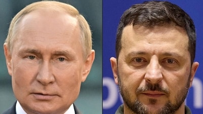 Ukrainian President Volodymyr Zelensky blasted his Russian counterpart, Vladimir Putin, saying that he wants territorial gains and the legalisation of occupation. (AFP) Ukrainian President Volodymyr Zelensky blasted his Russian counterpart, Vladimir Putin, saying that he wants territorial gains and the legalisation of occupation. (AFP)