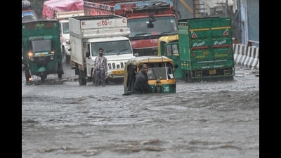 In reality, Delhi saw widespread rainfall, from Friday night to Saturday evening, clocking 104.7 mm of rain. (Hindustan Times) In reality, Delhi saw widespread rainfall, from Friday night to Saturday evening, clocking 104.7 mm of rain. (Hindustan Times)