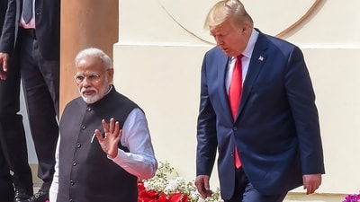 US President Donald Trump has slapped an additional 25 per cent tariff on goods coming from India as penalty for New Delhi's continued buying of Russian oil. (PTI file)