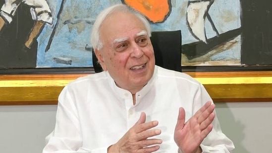 Rajya Sabha MP Kapil Sibal speaks to the media in New Delhi on Saturday. (ANI)