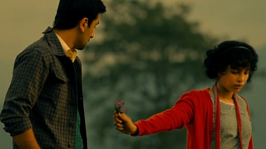 Ranbir Kapoor and Priyanka Chopra in Barfi.
