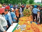 Lance Naik Pritpal Singh was cremated with full military and state honours in Ludhiana on Sunday. (Hindustan Times) Lance Naik Pritpal Singh was cremated with full military and state honours in Ludhiana on Sunday. (Hindustan Times)