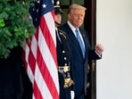 US President Donald Trump arrives to greet Ilham Aliyev, Azerbaijan's president, not pictured, outside the West Wing of the White House in Washington, DC, US. Photographer: Stefani Reynolds/Bloomberg
