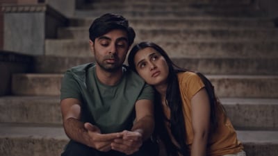 Akashdeep Arora and Anushka Kaushik in a still from Momo Deal.