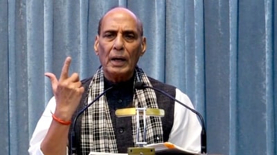 Defence minister Rajnath Singh said some countries unhappy with India's growth. (PTI File) Defence minister Rajnath Singh said some countries unhappy with India's growth. (PTI File)