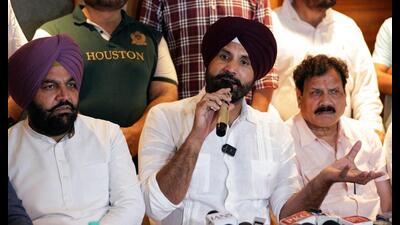 Punjab Pradesh Congress Committee chief Amarinder Singh Raja Warring addressing a press conference in Amritsar on Sunday. ( (ANI) Punjab Pradesh Congress Committee chief Amarinder Singh Raja Warring addressing a press conference in Amritsar on Sunday. ( (ANI)
