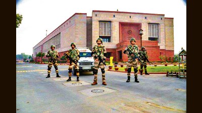 The Parliament security, which was earlier handled jointly by CRPF, PSS and Delhi Police, was handed to CISF in January last year (HT Photo) The Parliament security, which was earlier handled jointly by CRPF, PSS and Delhi Police, was handed to CISF in January last year (HT Photo)