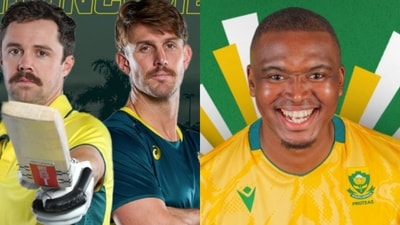 Travis Head, Mitchell March and Lungi Ngidi Travis Head, Mitchell March and Lungi Ngidi