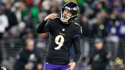 Justin Tucker holds the longest field goal record at 66 yards from 2021. (AP Photo/Nick Wass, file) (AP)