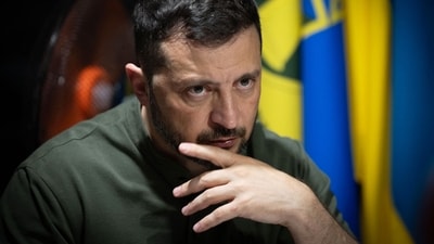 The Ukrainian leader accused Russian President Vladimir Putin of attempting to "legalise" occupied territories in exchange for halting the fighting. (AFP) The Ukrainian leader accused Russian President Vladimir Putin of attempting to "legalise" occupied territories in exchange for halting the fighting. (AFP)