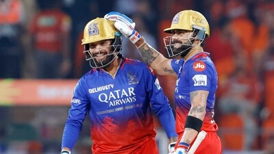 Royal Challengers Benglauru's Virat Kohli (R) and Rajat Patidar (RCB-X) Royal Challengers Benglauru's Virat Kohli (R) and Rajat Patidar (RCB-X)