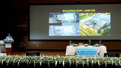 Chief of the Air Staff Air Chief Marshal A. P. Singh speaks on Operation Sindoor at the Air Chief Marshal LM Katre lecture, in Bengaluru on Saturday. (ANI)