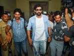 Rana Daggubati was spotted at the Enforcement Directorate (ED) office.(PTI)
