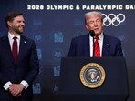 U.S. President Donald Trump and Vice President JD Vance in the South Court Auditorium on the White House campus in Washington, D.C., U.S., August 5, 2025.