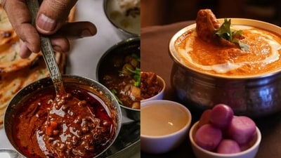 Signature dal makhani from Kesar Da Dhaba (left) and iconic butter chicken from Moti Mahal (right) Signature dal makhani from Kesar Da Dhaba (left) and iconic butter chicken from Moti Mahal (right)