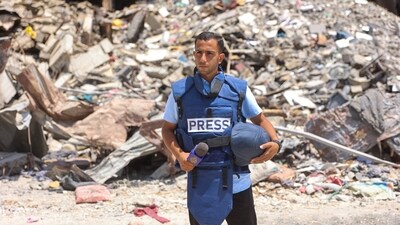 File photo of Al-Jazeera correspondent Anas al-Sharif reporting near the Arab Ahli (Baptist) Hospital in Gaza City. Qatari broadcaster Al Jazeera said on August 11, 2025, that five of its journalists were killed in an Israeli strike, including a prominent reporter. The Israeli military acknowledged in a statement targeting correspondent Anas al-Sharif, accusing him of being a ‘terrorist’ affiliated with Hamas. (AFP) File photo of Al-Jazeera correspondent Anas al-Sharif reporting near the Arab Ahli (Baptist) Hospital in Gaza City. Qatari broadcaster Al Jazeera said on August 11, 2025, that five of its journalists were killed in an Israeli strike, including a prominent reporter. The Israeli military acknowledged in a statement targeting correspondent Anas al-Sharif, accusing him of being a ‘terrorist’ affiliated with Hamas. (AFP)