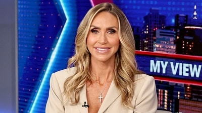 Lara Trump on the set of her show "My View With Lara Trump" at Fox News Studios. (Getty Images via AFP) Lara Trump on the set of her show "My View With Lara Trump" at Fox News Studios. (Getty Images via AFP)