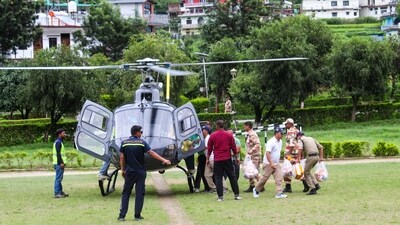 Rations and other relief materials were sent to the disaster-affected areas from ITBP Matli, in Uttarkashi, Uttarakhand, on Saturday. (PTI)