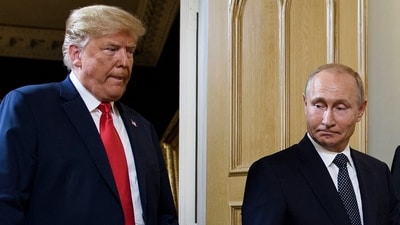 US President Donald Trump (L) and Russian President Vladimir Putin arrive for a meeting in Helsinki on July 16, 2018. (AFP) US President Donald Trump (L) and Russian President Vladimir Putin arrive for a meeting in Helsinki on July 16, 2018. (AFP)