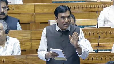 Union Minister Mansukh Mandaviya speaks in Lok Sabha during the Monsoon Session of Parliament, in New Delhi on Monday. (Sansad TV) Union Minister Mansukh Mandaviya speaks in Lok Sabha during the Monsoon Session of Parliament, in New Delhi on Monday. (Sansad TV)