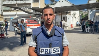 This screen grab taken from AFPTV on August 11, 2025 shows Al-Jazeera's Anas al-Sharif speaking during an interview in Gaza City on August 1 (AFP)