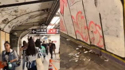 An Indian vlogger’s video showed a neglected New York subway station. (Instagram/nitishadvitiy)