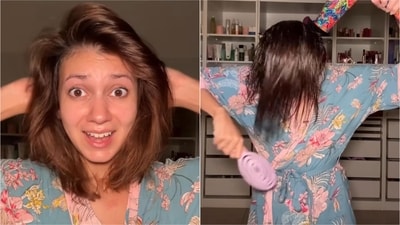 Ayesha Sanghi shares easy hack for voluminous hair without products. (Instagram/@globalbeautyfinds) Ayesha Sanghi shares easy hack for voluminous hair without products. (Instagram/@globalbeautyfinds)