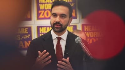 New York mayoral candidate Zohran Mamdani at a press conference in New York City on August 11 as he launched a 'Five Boroughs Against Trump' tour that will take him to all of the city's areas to speak against President Donald Trump's agenda. (Getty Images via AFP) New York mayoral candidate Zohran Mamdani at a press conference in New York City on August 11 as he launched a 'Five Boroughs Against Trump' tour that will take him to all of the city's areas to speak against President Donald Trump's agenda. (Getty Images via AFP)