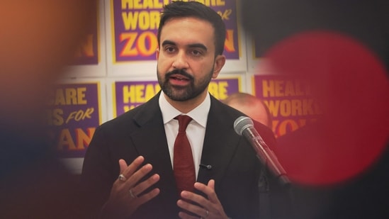 New York mayoral candidate Zohran Mamdani at a press conference in New York City on August 11 as he launched a 'Five Boroughs Against Trump' tour that will take him to all of the city's areas to speak against President Donald Trump's agenda. (Getty Images via AFP)