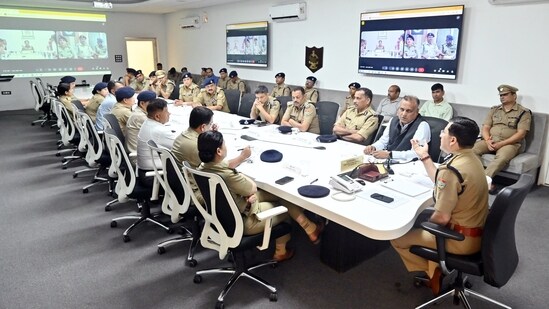 DGP Uttarakhand Deepam Seth reviewed the first phase of relief and rescue operations after the natural disaster in Dharali and Harsil areas on Sunday.&nbsp;(@uttarakhandcops X)