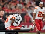 Kansas City Chiefs safety Deon Bush is carted off the field after an injury against the Arizona Cardinals during the first half of an NFL preseason football game, Saturday, Aug. 9, 2025, in Glendale. Kansas City Chiefs safety Deon Bush is carted off the field after an injury against the Arizona Cardinals during the first half of an NFL preseason football game, Saturday, Aug. 9, 2025, in Glendale.