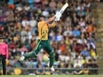 Dewald Brevis hit eight sixes enroute to his 125*(56) against Australia. Dewald Brevis hit eight sixes enroute to his 125*(56) against Australia.
