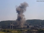 Smoke rises from an explosion at US Steel's Clairton Coke Works plant in Clairton, Pennsylvania.