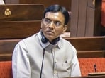 Union Sports Minister Mansukh Mandaviya in the Rajya Sabha during the Monsoon session of Parliament, in New Delhi. (Sansad TV)