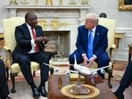 US President Donald Trump meets with South African President Cyril Ramaphosa in the Oval Office of the White House in Washington, DC, on May 21, 2025. US President Donald Trump meets with South African President Cyril Ramaphosa in the Oval Office of the White House in Washington, DC, on May 21, 2025.