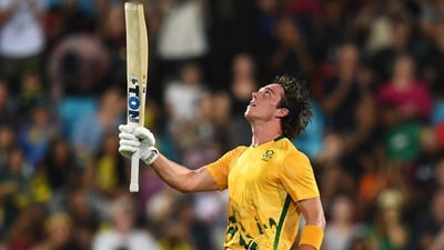 Dewald Brevis finally translated all the talk of his immense talent and incredible power into an innings worth remembering, as he bulldozed his way to 125* off just 56 deliveries during the second T20I match in Darwin. An innings of note that helped seal a 53-run win. (AP) Dewald Brevis finally translated all the talk of his immense talent and incredible power into an innings worth remembering, as he bulldozed his way to 125* off just 56 deliveries during the second T20I match in Darwin. An innings of note that helped seal a 53-run win. (AP)
