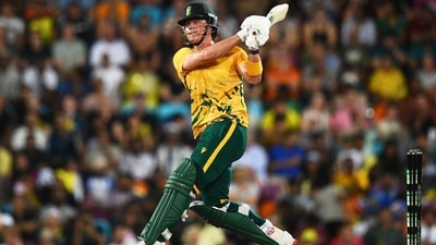 Brevis whacked eight sixes enroute to his 125*, which stands as the highest T20I score by a South African cricketer. He took only 16 deliveries to complete his second set of 50 runs, and although he was riding his luck at times, he capitalised in some fashion. (AP) Brevis whacked eight sixes enroute to his 125*, which stands as the highest T20I score by a South African cricketer. He took only 16 deliveries to complete his second set of 50 runs, and although he was riding his luck at times, he capitalised in some fashion. (AP)