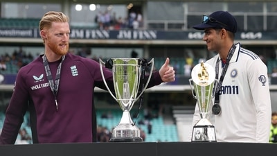 India's Shubman Gill with England's Ben Stokes after India won the match to draw the test series (Action Images via Reuters)