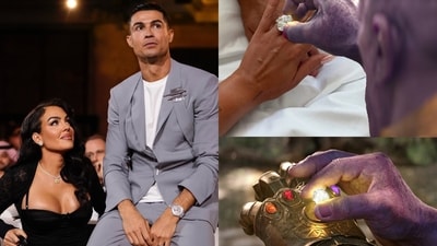 Cristiano Ronaldo's ring for Georgina Rodriguez brings out the internet's creative best (Photos: Instagram/georginagio, 9gag) Cristiano Ronaldo's ring for Georgina Rodriguez brings out the internet's creative best (Photos: Instagram/georginagio, 9gag)