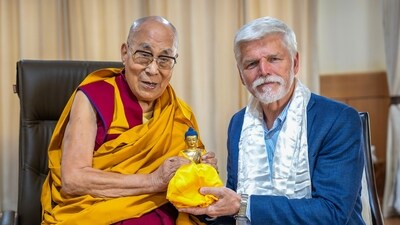 Petr Pavel met the Dalai Lama in Ladakh on July 27, the first time a sitting head of state visited India to meet the spiritual leader. (ANI)