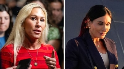 Laura Loomer vs. Marjorie Taylor Greene: Shocking MAGA war breaks out over 2023 Ye24.com purchase (Photographer: Eric Lee/Bloomberg, AP Photo/Chris Szagola, File) Laura Loomer vs. Marjorie Taylor Greene: Shocking MAGA war breaks out over 2023 Ye24.com purchase (Photographer: Eric Lee/Bloomberg, AP Photo/Chris Szagola, File)